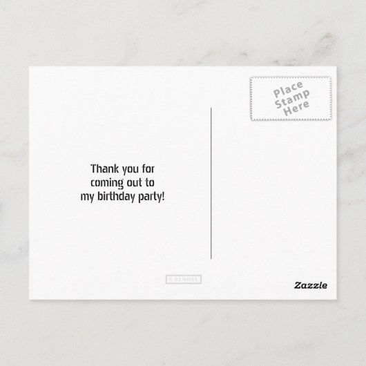 Zip Line Lining Verjaardag Bedankt Briefkaart (Achterkant)