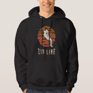 Zip Line Vintage Retro Klassieke Zonsondergang Spo Hoodie