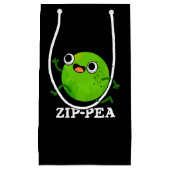 Zip-pea Funny Zippy Pea Pun Dark BG Klein Cadeauzakje (Voorkant)