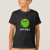 Zip-pea Funny Zippy Pea Pun Dark BG T-shirt (Voorkant)