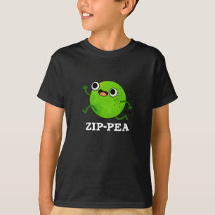Zip-pea Funny Zippy Pea Pun Dark BG T-shirt