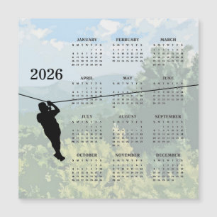 Zipline Avontuur 2026 Kalender Magnetische Kaart