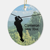 Zipline avontuur keramisch ornament (Links)