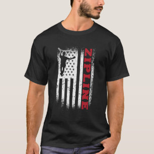 Zipline USA Amerikaanse vlag 4 juli Zipliner T-shirt