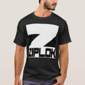 Ziplok - logo blanc - T-shirt noir (Devant)