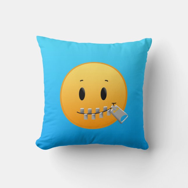 Zipped Lips emoji Kussen (Voorkant)