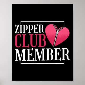 Zipper Club-lid Hart- en vaatziekten bewustzijn ro Poster