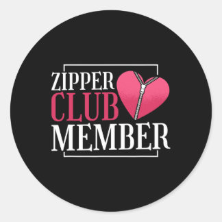 Zipper Club-lid Hart- en vaatziekten bewustzijn ro Ronde Sticker