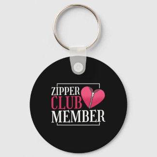 Zipper Club-lid Hart- en vaatziekten bewustzijn ro Sleutelhanger