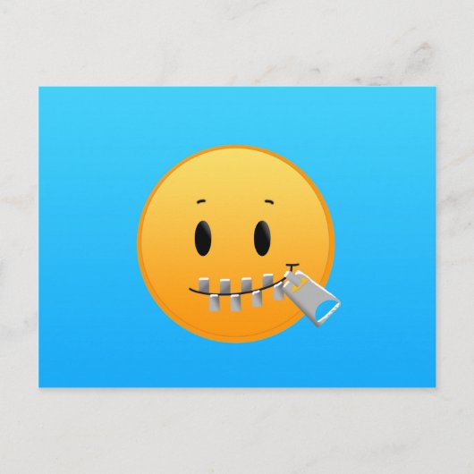 Zipper Emoji Briefkaart (Voorkant)