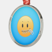 Zipper Emoji Metalen Ornament (Links)