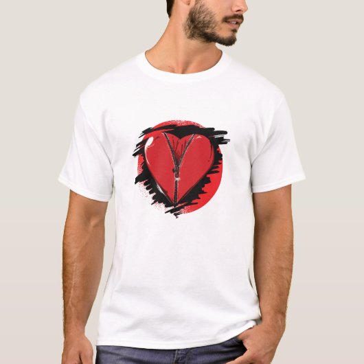Zipper Heart T-shirt (Voorkant)