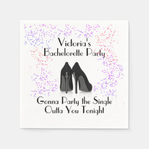 Zipper Heels Bachelorette Party Napkins Servet