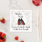 Zipper Heels Bachelorette Party Single Out Napkins Servetten (Insitu)