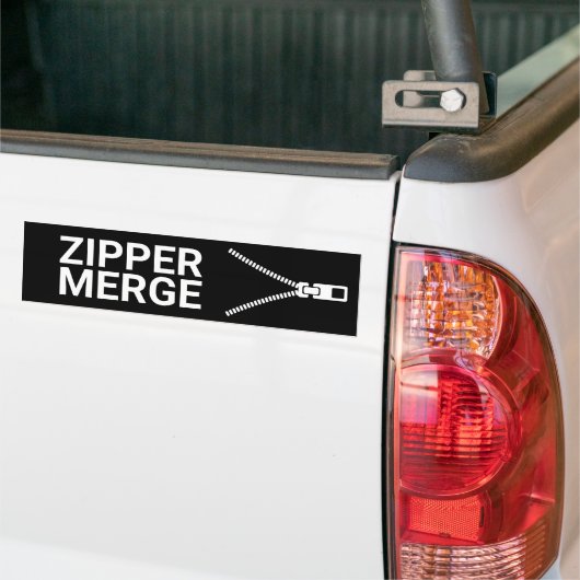 Zipper Merge Bumper Sticker (Sur camion)