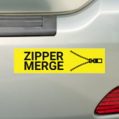 Zipper Merge Bumpersticker (Op auto)