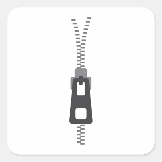 Zipper Vierkante Sticker (Voorkant)