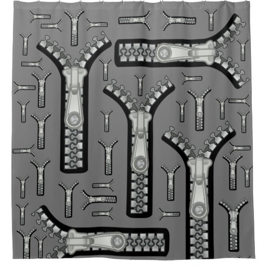 Zippers gris rideau de douche (Devant)