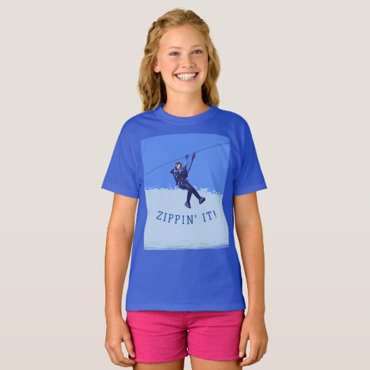ZIPPIN' IT! - Zipline Rider T-shirt (Voorkant volledig)