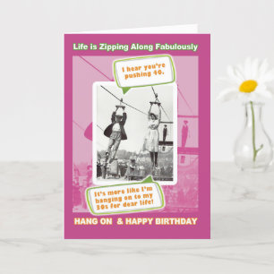Zipping mee naar 40 jaar oude verjaardag kaart