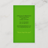 Zippity font le carte de visite de nature de serre (Dos)