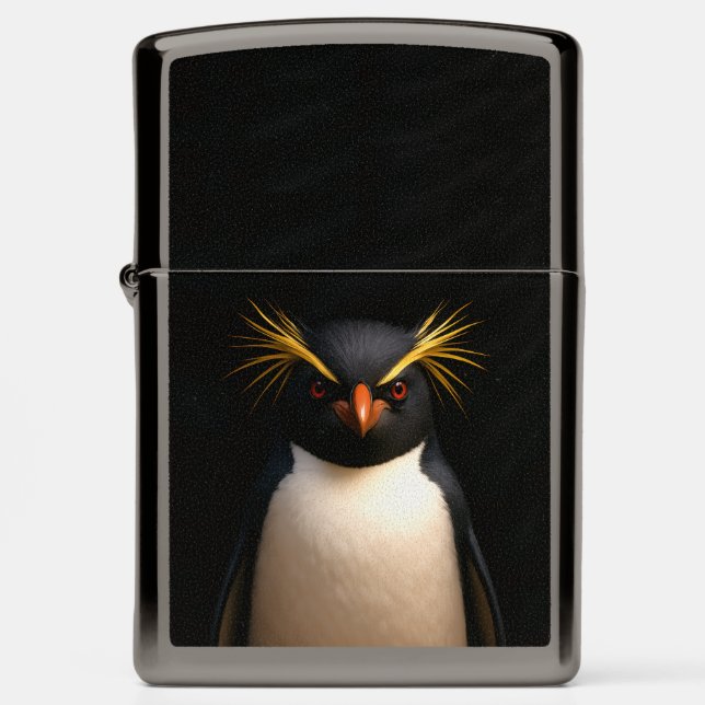 Zippo aansteker met Funny Rockhopper Penguin (Front)