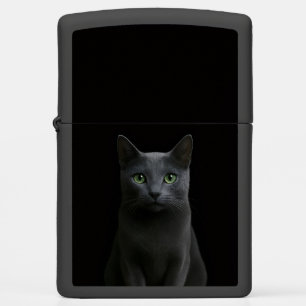 Zippo-aansteker met geweldige Russische Blauwe Kat