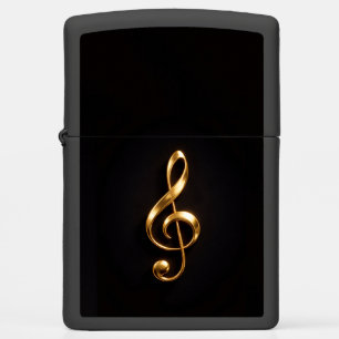 Zippo aansteker met gouden vioolsleutel