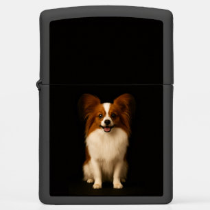 Zippo aansteker met verfijnde Papillon-hond