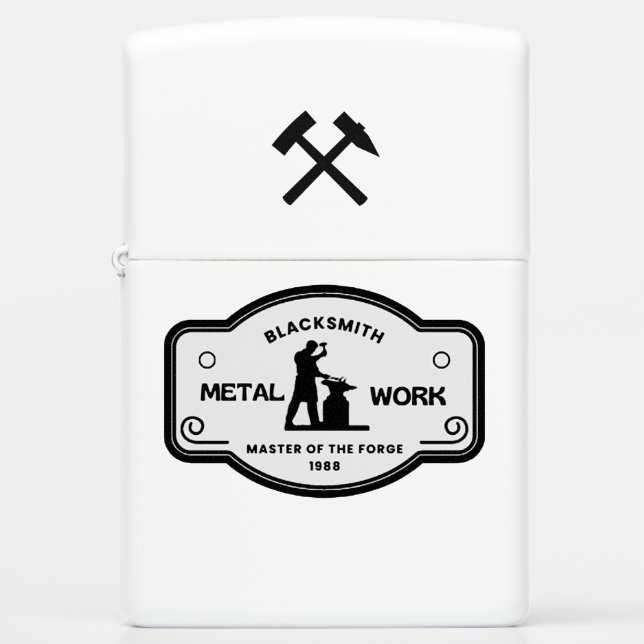 Zippo Brushed Chrome Pocket Lighter Blacksmith (Voorkant)