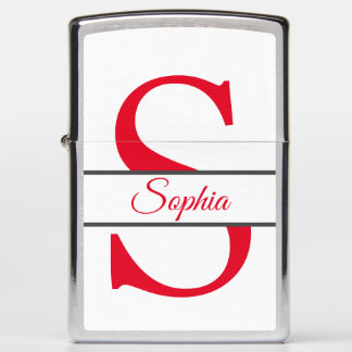 Zippo Lighter CUSTOM NAME "SOPHIA" IN RED