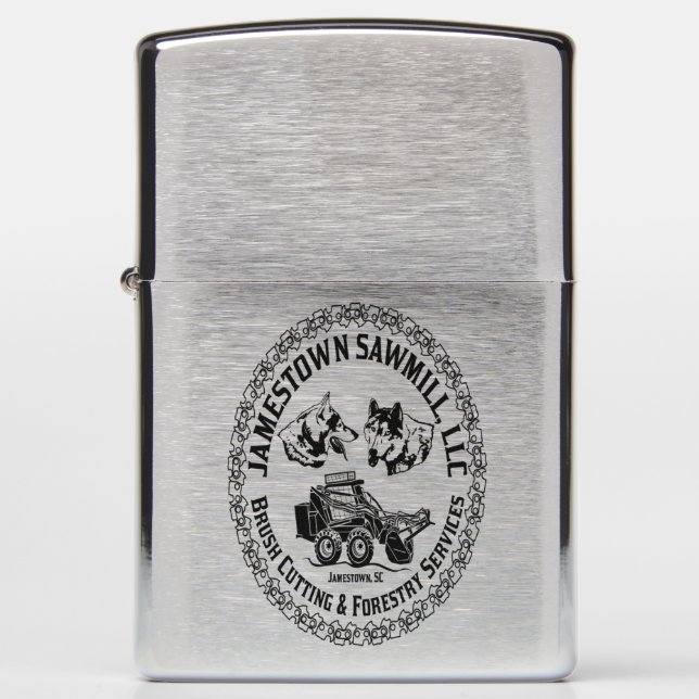 Zippo Lighter - geborsteld Chrome (Voorkant)