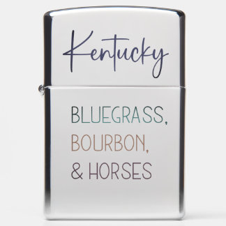 Zippo Lighter - Kentucky Bluegrass, Bourbon, Paard