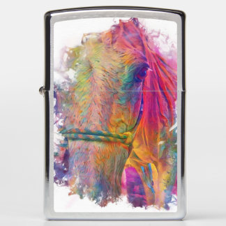 Zippo Lighter met heldere, kleurrijke paarden