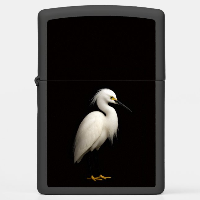 Zippo lighter with Elegant Snowy Egret (Voorkant)