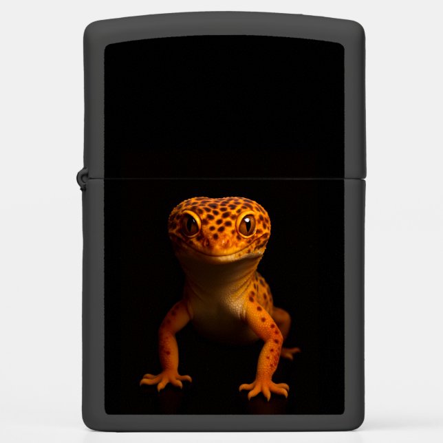 Zippo lighter with Leopard Gecko Lizard (Voorkant)