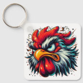 "Zippy the Vivid Rooster" Aluminum Keychain (Voorkant)