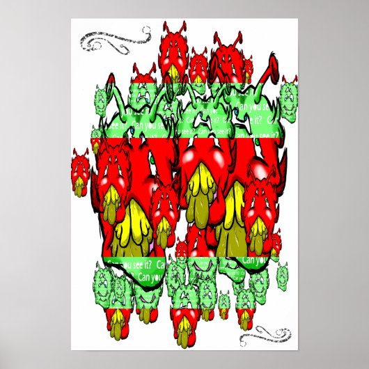 Zippy Trippy Alien Dazs Green-Tooth Poster (Voorkant)