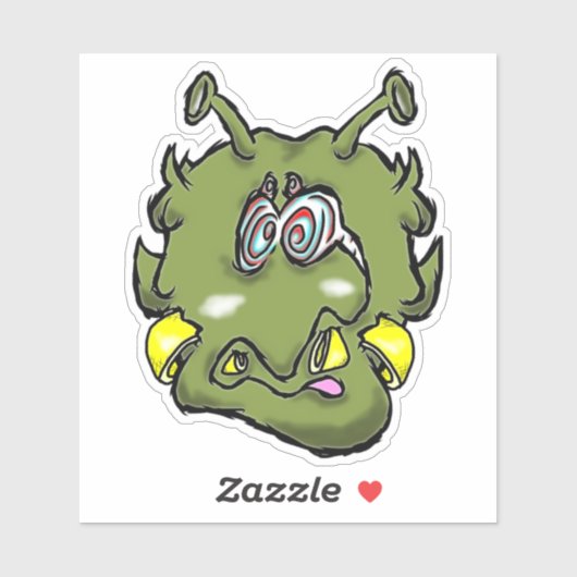 Zippy Trippy Alien Dizzy Sticker (Vel)