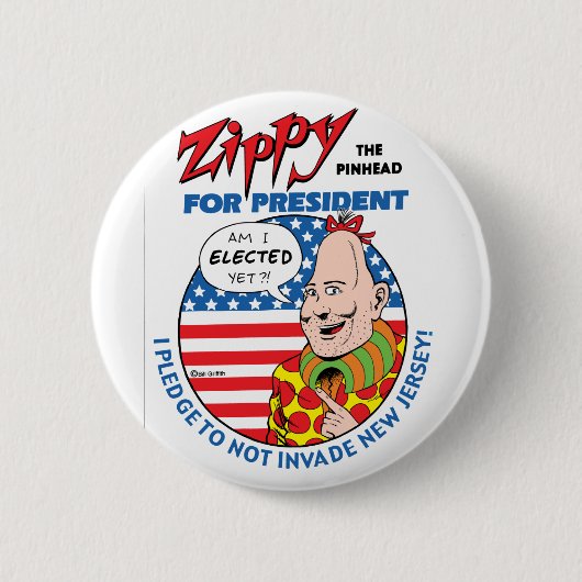Zippy voor President! Ronde Button 5,7 Cm (Voorkant)