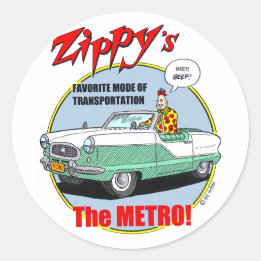 Zippy's metro ronde sticker (Voorkant)