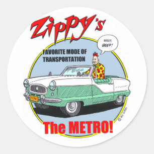 Zippy's metro ronde sticker