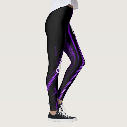 Zips leggings imprimés violets (Droite)