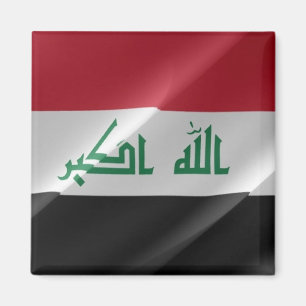 zIQ002 Iraki agitant le DRAPEAU Irak, Aimant frigo