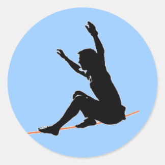 Zit aan de lijn te beginnen ronde sticker