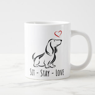 Zit-Blijf-Lief Basset Hound Extra Grote Beker