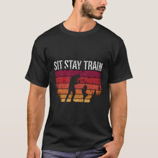 Zit Blijf Train Retro Dierenarts Dierenverzorger D T-shirt