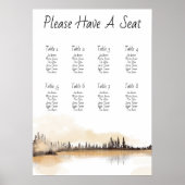 Zitdiagram voor 8 tabellen - Afdruk Poster (Voorkant)