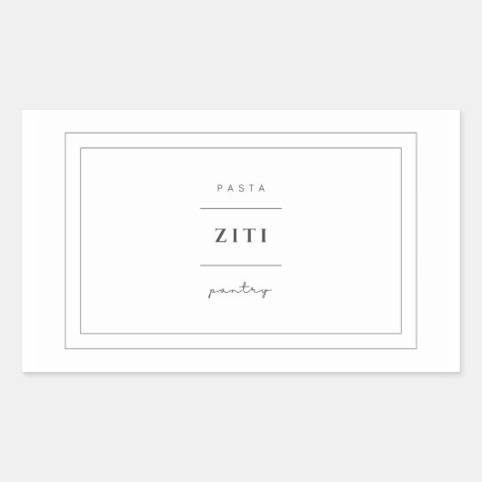 Ziti Pasta Food Label Stickers (Voorkant)