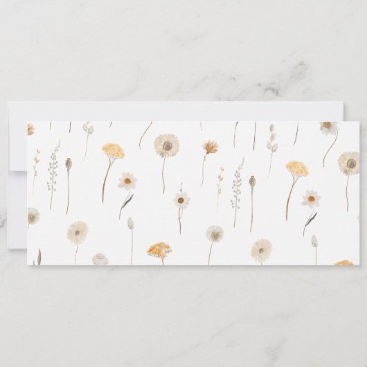 Zitkaart Header Modern Boho Wildflower Kaart (Achterkant)